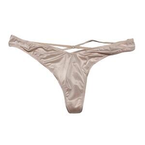 Victoria's Secret Smooth Strappy-Back High-Leg Thong Panty Marzipan Size Medium